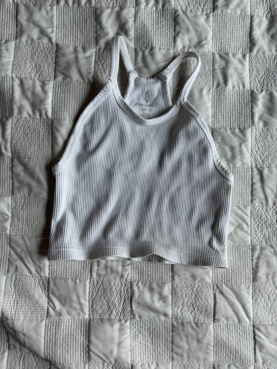 Free People Tops - free people happiness runs White Ribbed Tank Top